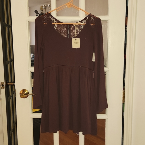 Lace Back Plum Tunic / Dress - Picture 1 of 5